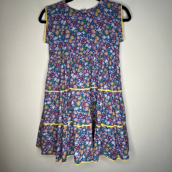 Pink Chicken Blue Floral Tiered Girls Dress Size 10Y - Picture 2 of 7